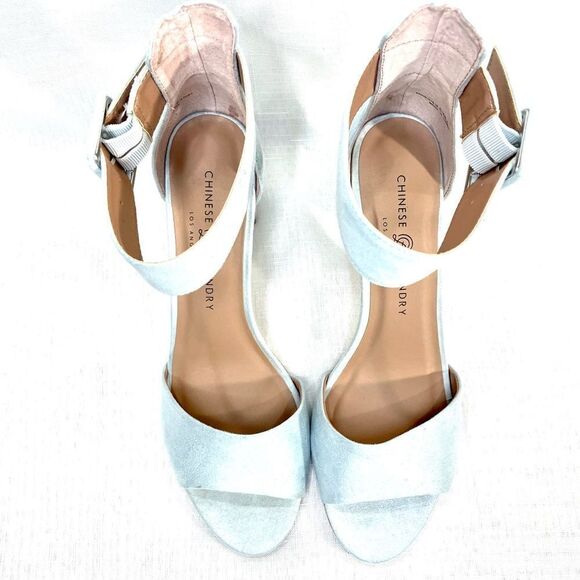NEW Chinese Laundry Sky Blue Ankle Strappy Heels - Picture 5 of 8
